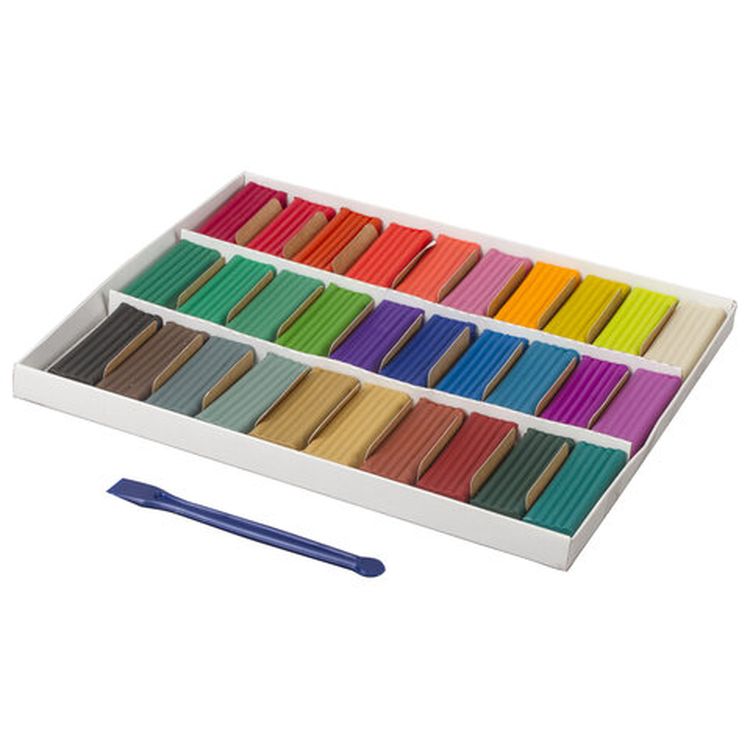 Пластилин классический Brauberg «Академия», 30 цветов, 600 г, со стеком — картинка 2