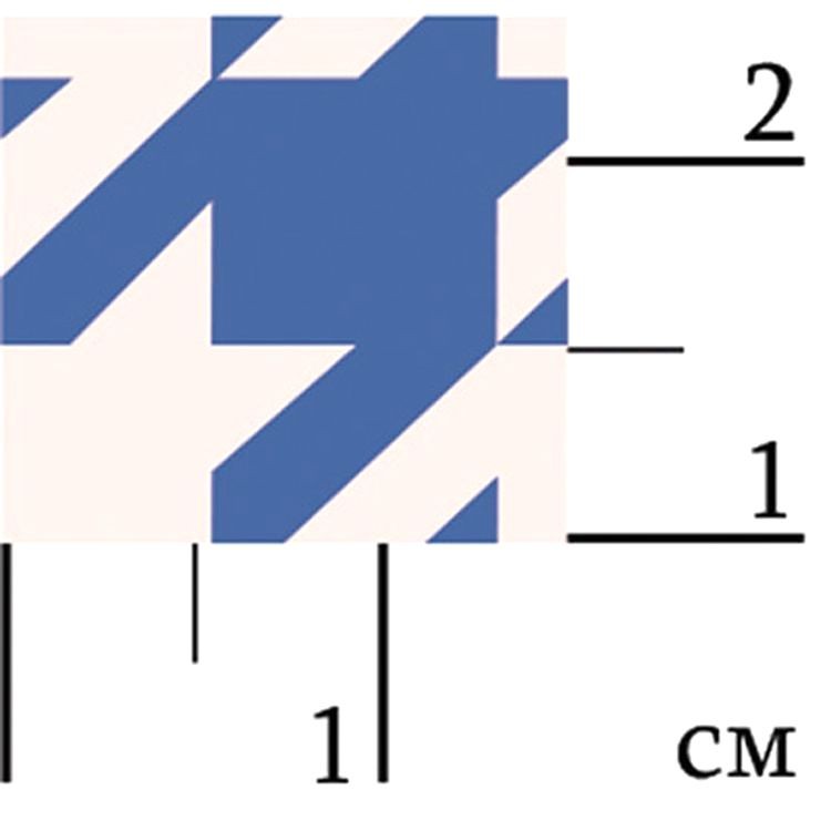 Ткань для пэчворка «БАБУШКИН СУНДУЧОК», 50x55 см, 140 г/м2, 100% хлопок, цвет: БС-31 гусиная лапка, ярко-синий, Peppy — картинка 2