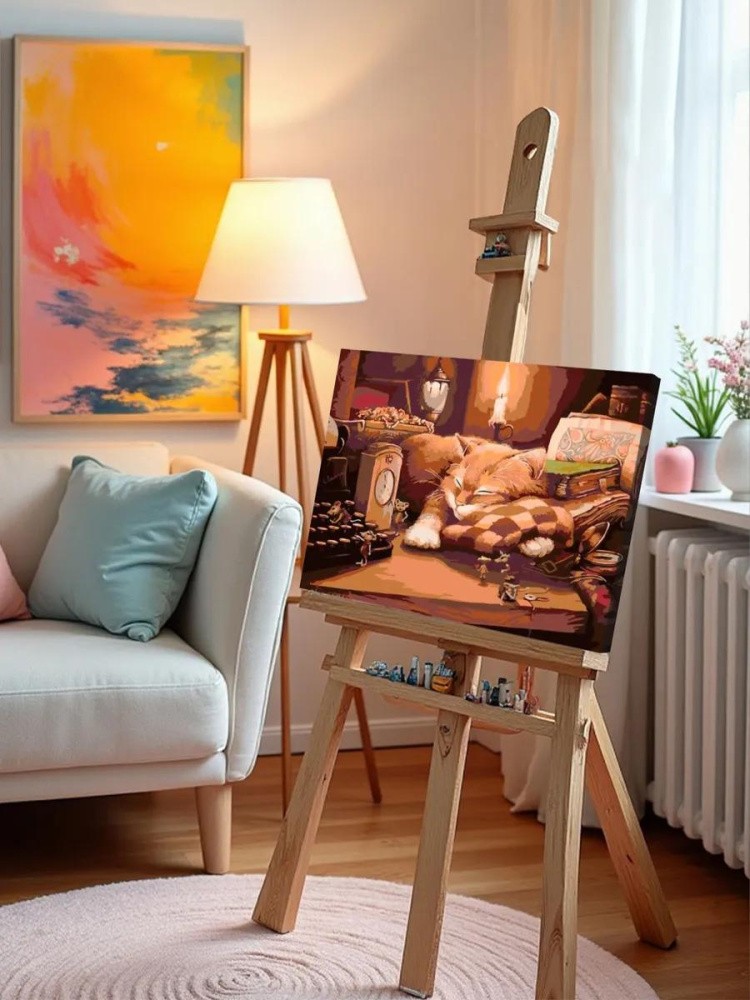 Картина по номерам «Пока кот спит» — картинка 10