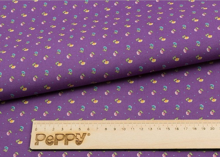 Ткань для пэчворка Нежная История, 146 г/м², 50х55 см, 100% хлопок, цвет: фиолетовый, принт, Peppy — картинка 2