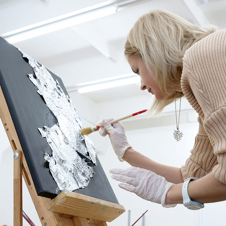 Картина по номерам с поталью платина «Благородный белый конь» — картинка 4