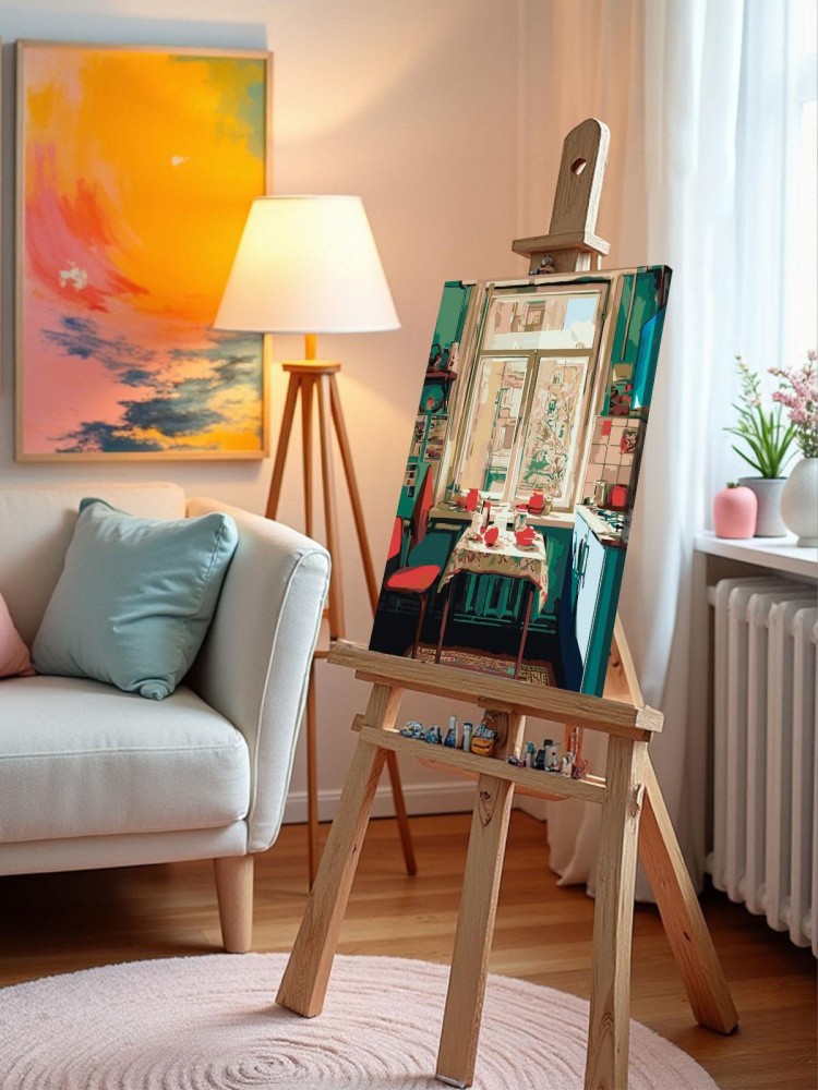 Картина по номерам Дома панельки родные эстетичная кухня — картинка 9