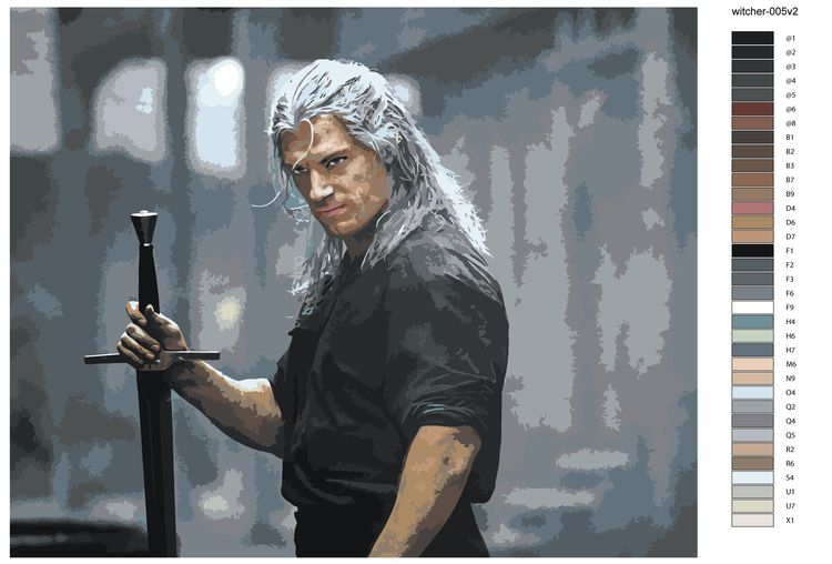 Картина по номерам «Ведьмак: Геральт из Ривии 2» — картинка 2