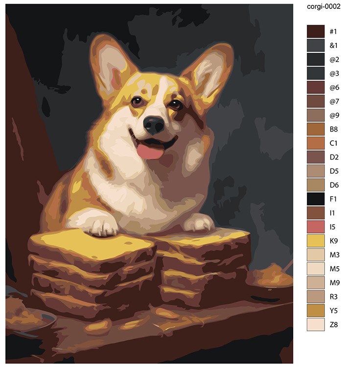 Картина по номерам «Собака корги делает тосты» — картинка 2