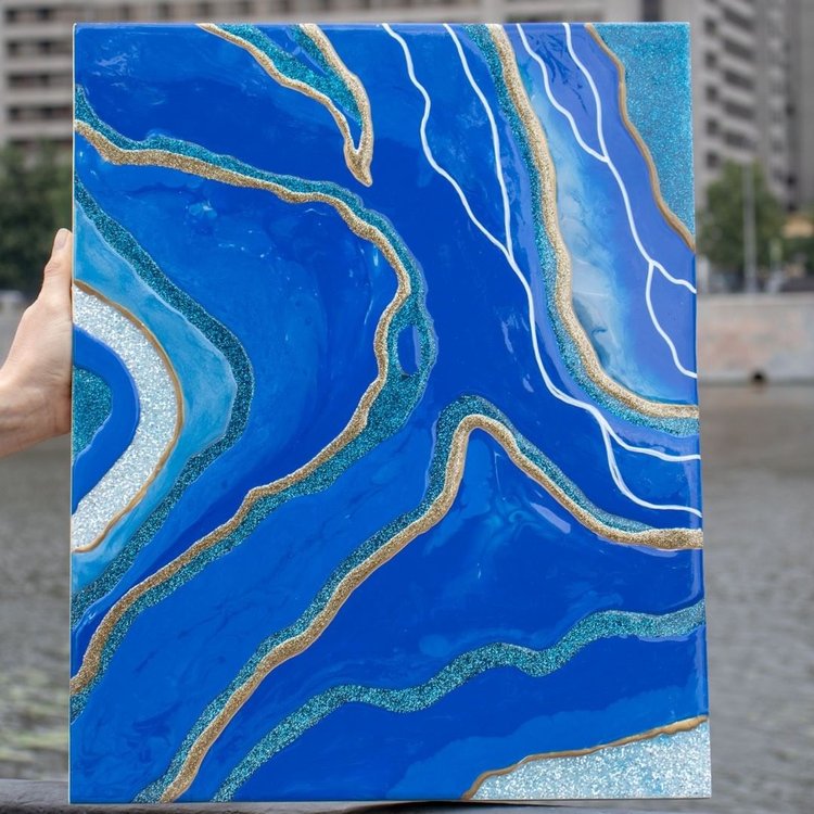 Краситель для эпоксидной смолы голубой, 20 г, ALX Studio — картинка 5