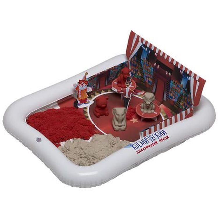 Космический пластичный песок набор «Цирк» 2 кг (цвет песочный и красный) — картинка 6