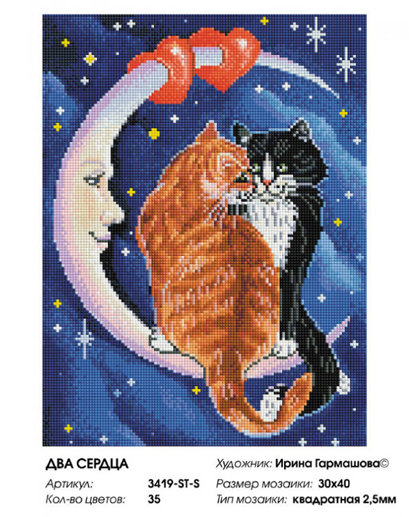 Алмазная вышивка «Два сердца» — картинка 2