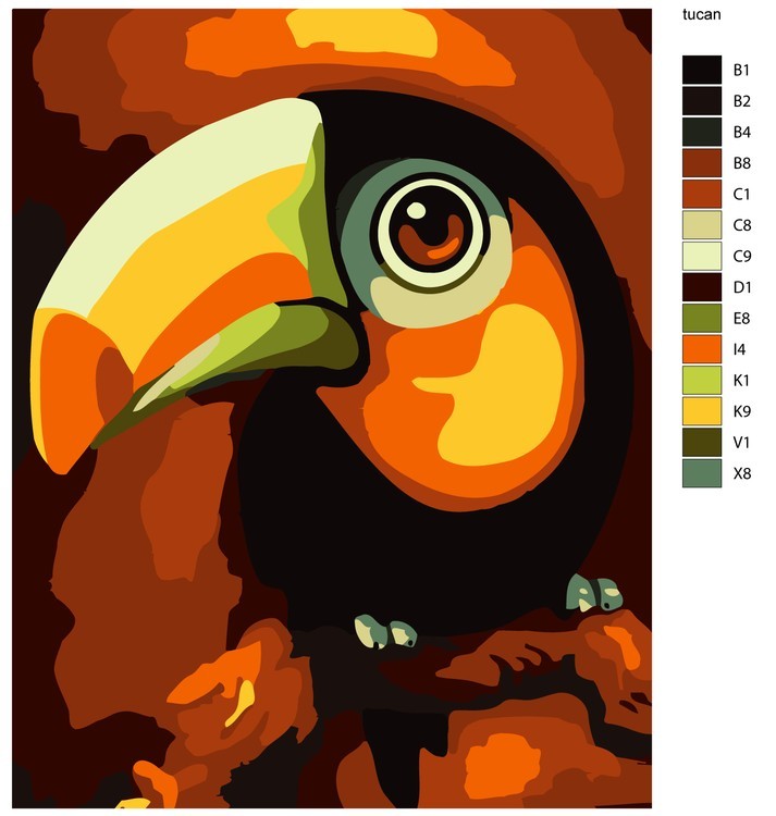 Картина по номерам «Тукан» — картинка 2