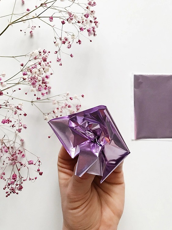 Зеркальная поталь «Mirror Shine», Light Lilack, 90 шт. 8x8,5см — картинка 2