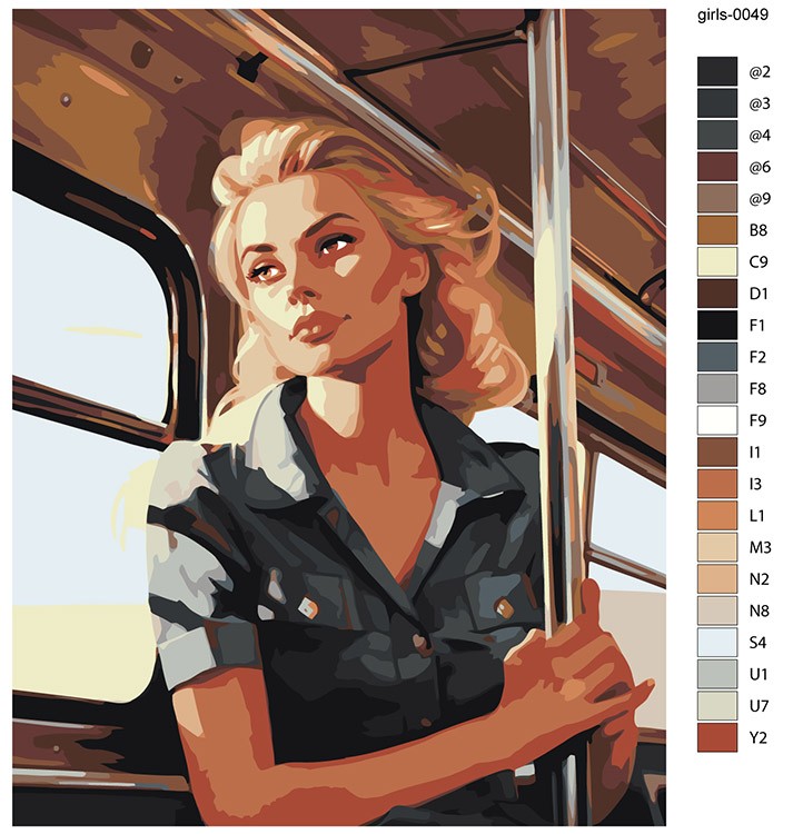 Картина по номерам «Портрет девушки в троллейбусе» — картинка 2