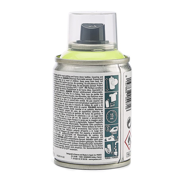 Краска для текстиля 7А Spray (аэрозоль), цвет: флуоресцентный желтый, 100 мл, Pebeo — картинка 4