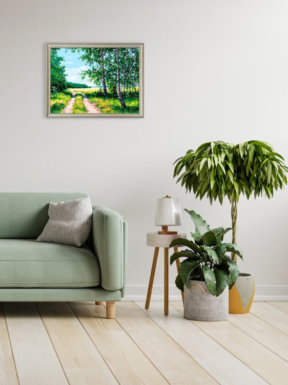 Картина по номерам «Березы у дороги» — картинка 8