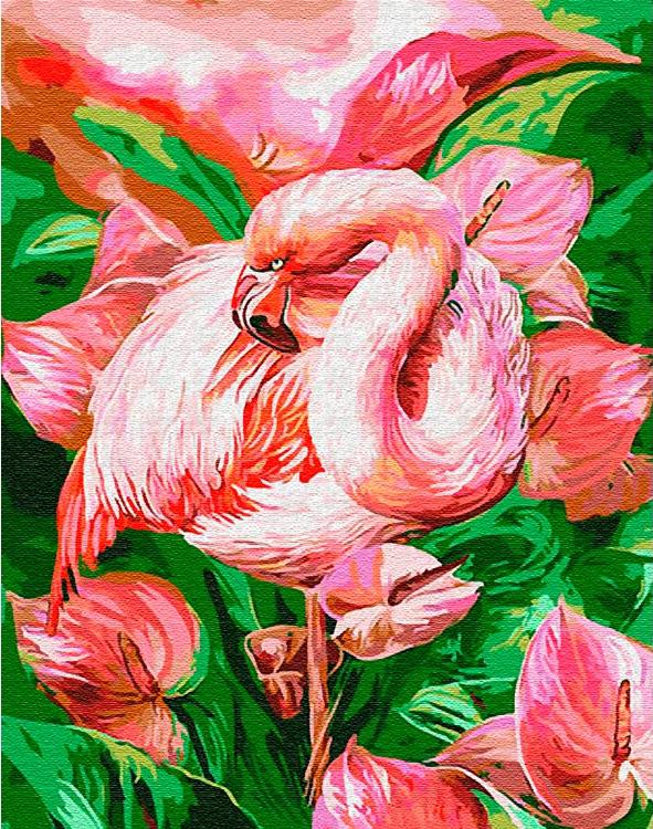 Картина по номерам «Розовый фламинго»