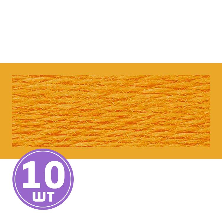 Нитки мулине (шерсть/акрил), 10 шт. по 20 м, цвет: №234 оранжевый, Риолис