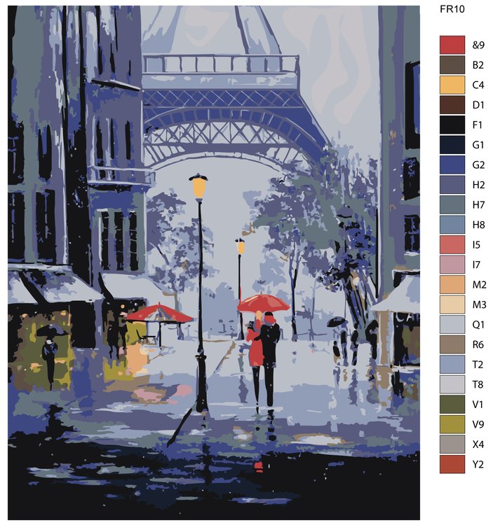 Картина по номерам «Дождливый Париж» — картинка 2