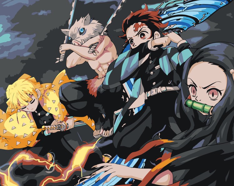 Картина по номерам «Клинок рассекающий демонов: Персонажи»