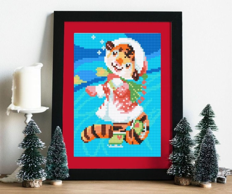 Алмазная вышивка «Тигренок в шарфе» — картинка 3