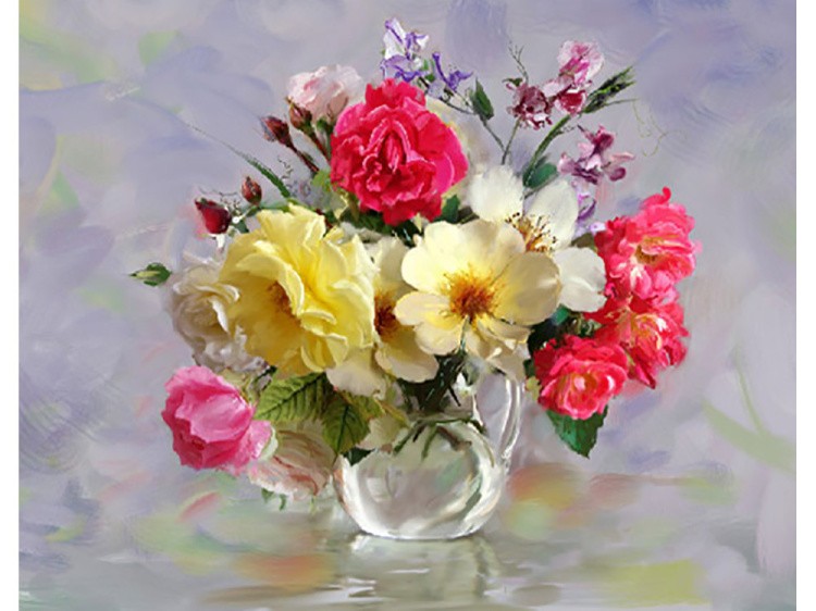 Картина по номерам «Розы в кувшинчике» — картинка 2