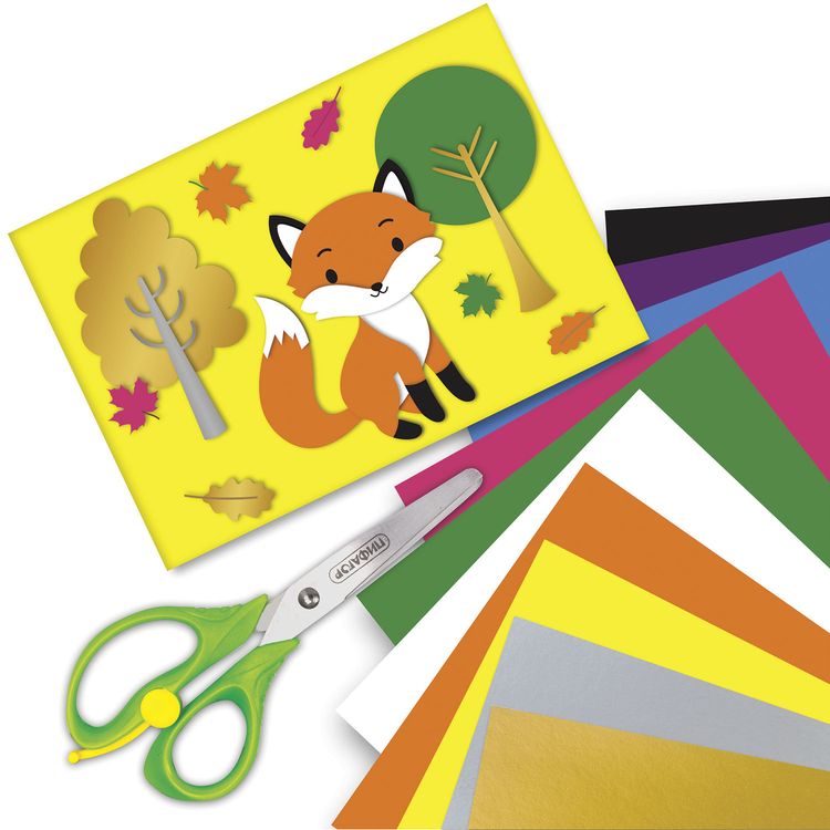 Картон цветной А4 немелованный (матовый) «Лисенок», 10 листов, 10 цветов, ПИФАГОР — картинка 6