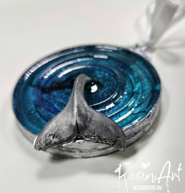 Хвост кита 3D (small) - Силиконовый молд, ResinArt — картинка 2