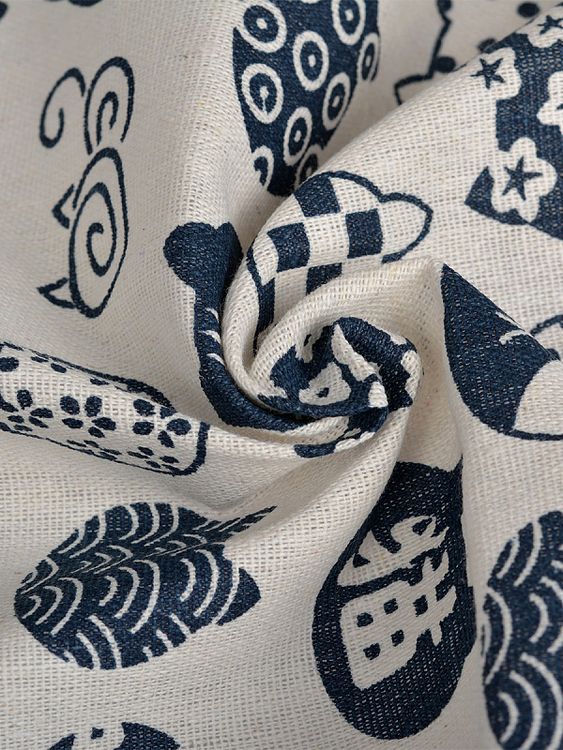 Ткань льняная, 1 м x 150 см, 140 г/м², цвет: белый, принт, TBY — картинка 4