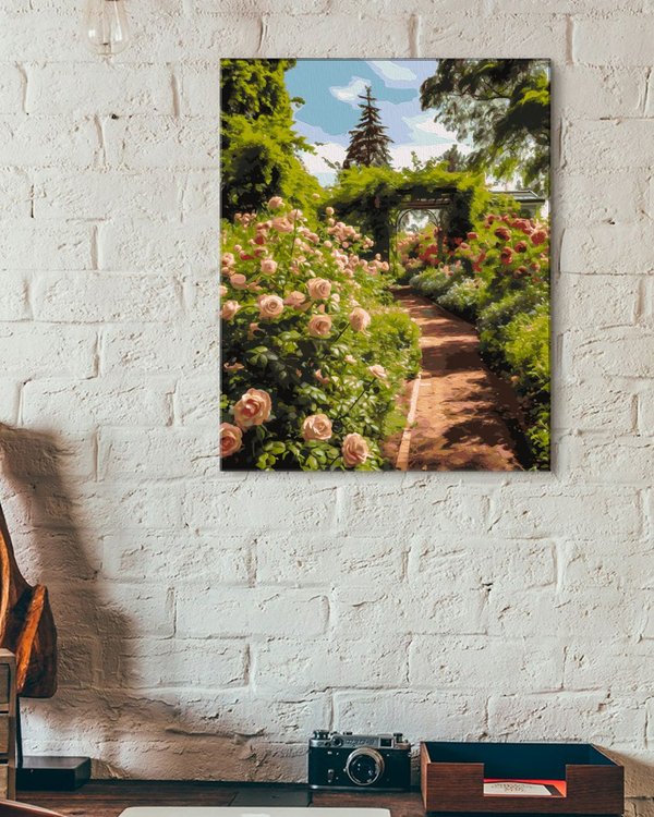 Картина по номерам «Тропинка в розовом саду» — картинка 3