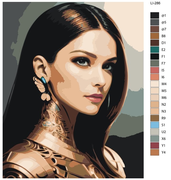 Картина по номерам «Девушка в доспехах» — картинка 2