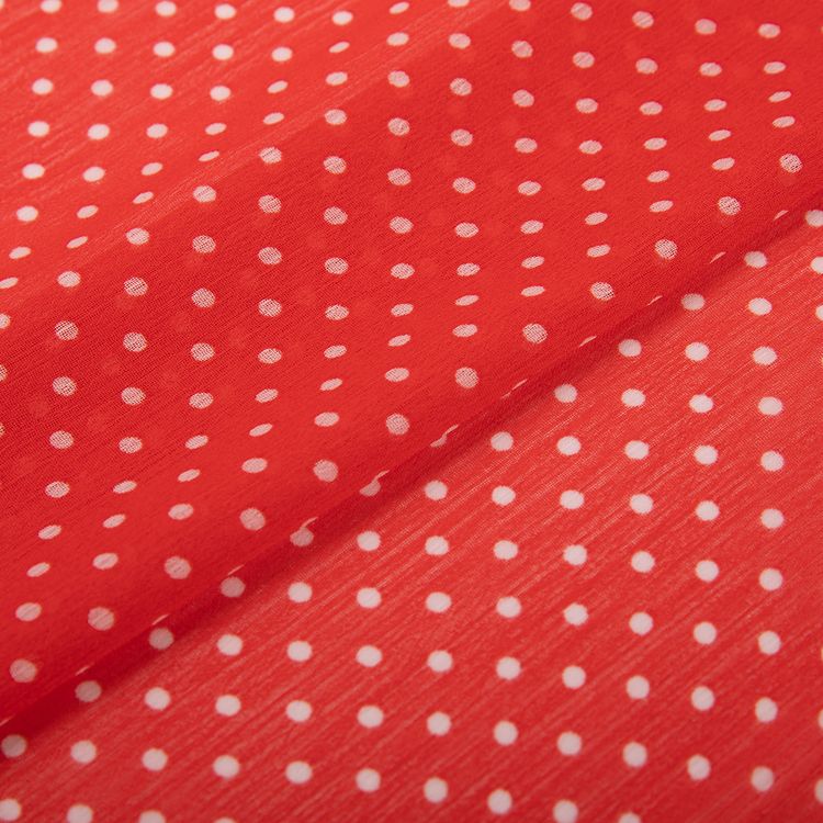 Ткань блузочная Chiffon, 68 г/м2, 2 м х 147 см, цвет: красный/белый, Gamma