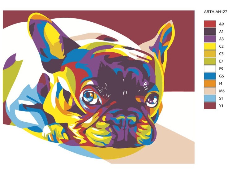 Картина по номерам «Французский бульдог» — картинка 2