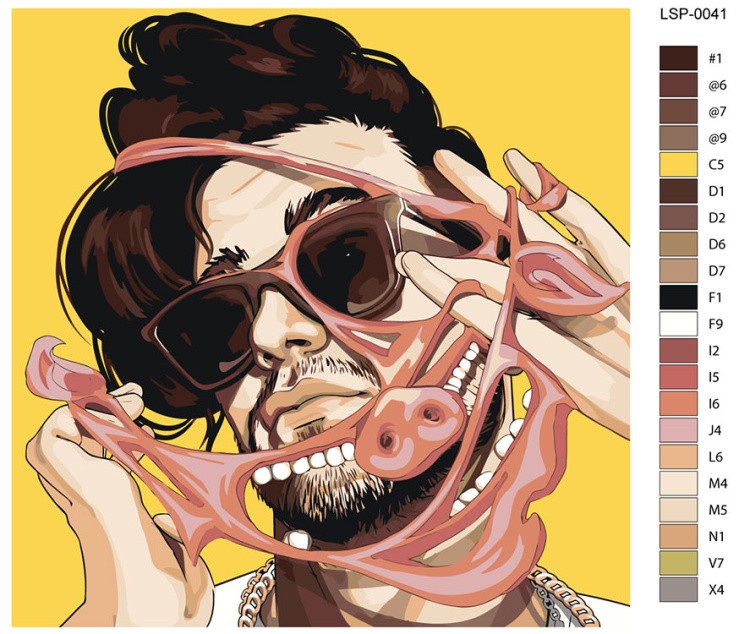 Картина по номерам «Рэпер ЛСП LSP: Свиное рыло арт, Олег» — картинка 2