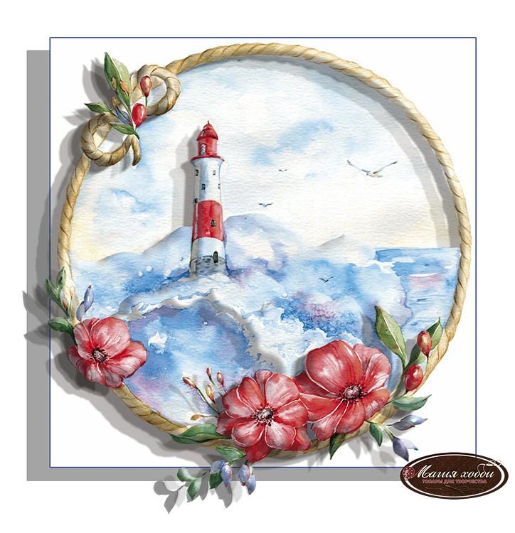 Набор папертоль «Морская коллекция. Маяки» 13x13 см, 3 шт. — картинка 2