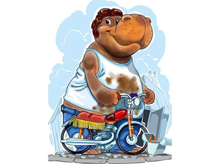 Фигурка для раскрашивания «Бегемот с мопедом» — картинка 3