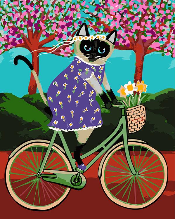 Картина по номерам «На велосипеде. Весна»