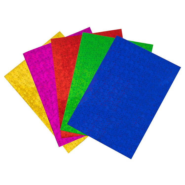 Набор голографической бумаги А4 19,5 х 28,5 см, 5 листов, 5 цветов, Светоч — картинка 2