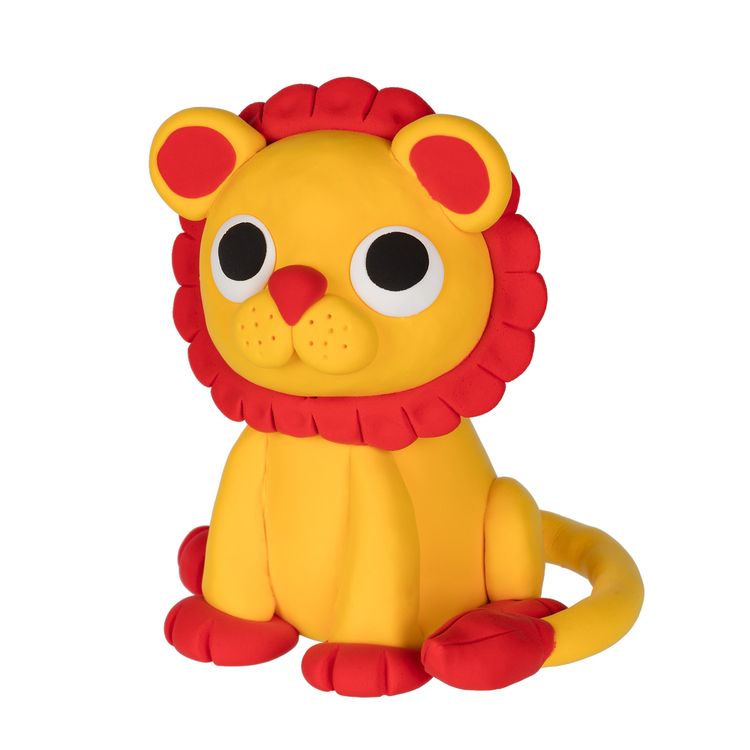 Мега набор легкого пластилина "Большая игрушка. Львенок большой», желтый, 4 цв., Лео Играй — картинка 2