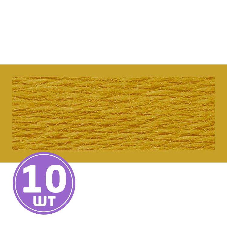 Нитки мулине (шерсть/акрил), 10 шт. по 20 м, цвет: №228 желтый, Риолис