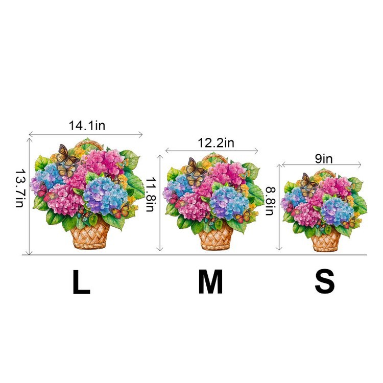 Деревянные пазлы «Корзина с Гортензиями M», Woodbests — картинка 3