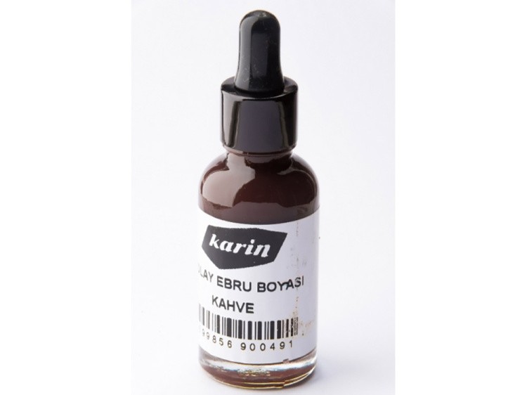 Краска для эбру коричневая 30 мл, Karin — картинка 2