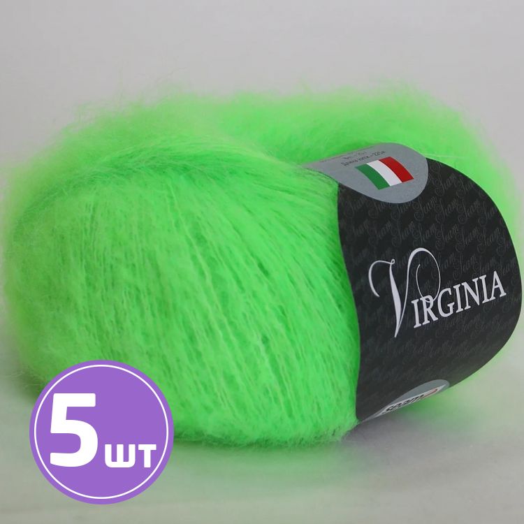 Пряжа SEAM Virginia (34), ярко-зеленый, 5 шт. по 25 г