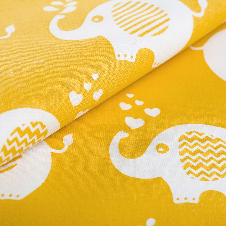 Ткань ранфорс Слоники, 100% хлопок, 3 м, ширина 240 см, цвет: желтый, Wella Home — картинка 3