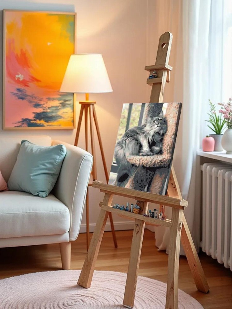 Картина по номерам «Пушистая кошка» — картинка 9