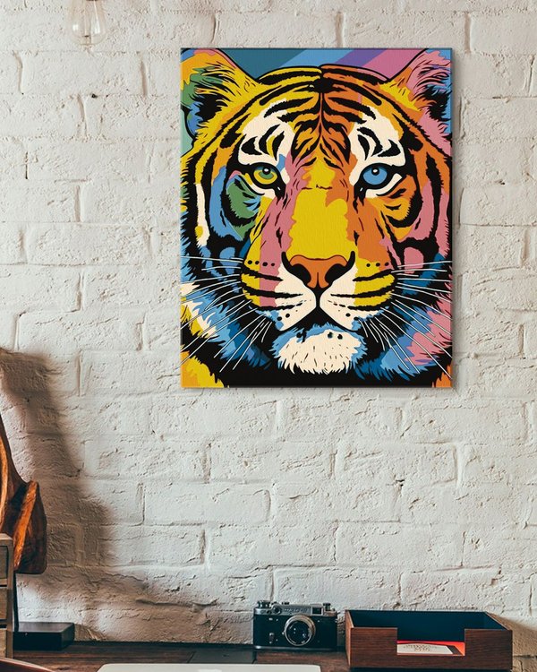 Картина по номерам «Радужный тигр 2» — картинка 3