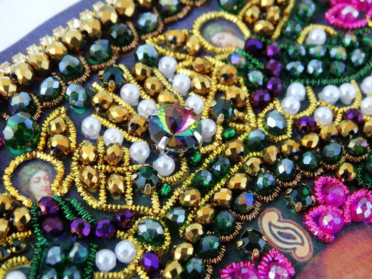 Набор для вышивания хрустальными камнями «Спас Лоза истинная» маленькая (акриловый жемчуг) — картинка 6