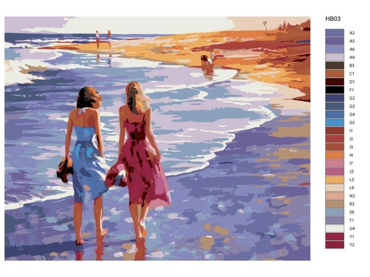 Картина по номерам «Прогулка по берегу» — картинка 2