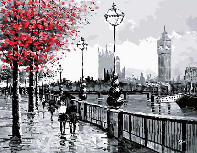 Картина по номерам «Набережная вдоль Темзы»