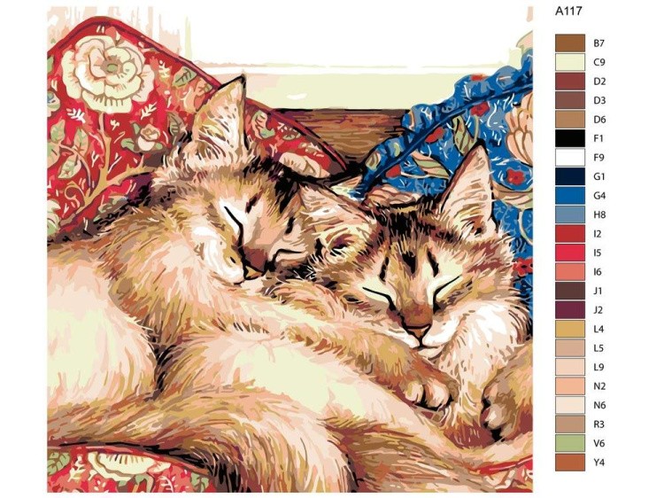 Картина по номерам «Oбнимaшки» — картинка 2