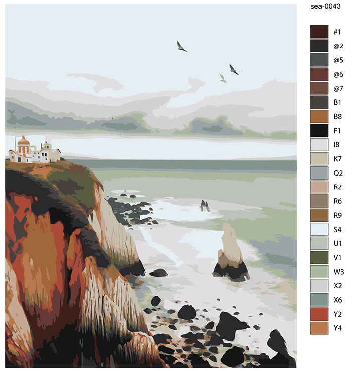 Картина по номерам «Море: Скалистый берег» — картинка 2