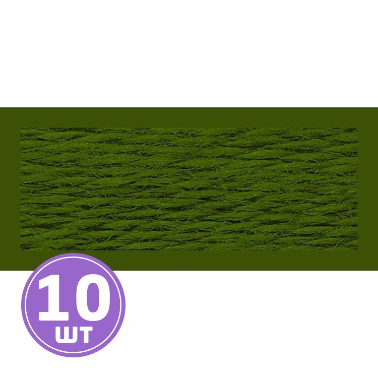 Нитки мулине (шерсть/акрил), 10 шт. по 20 м, цвет: №375 зеленый, Риолис