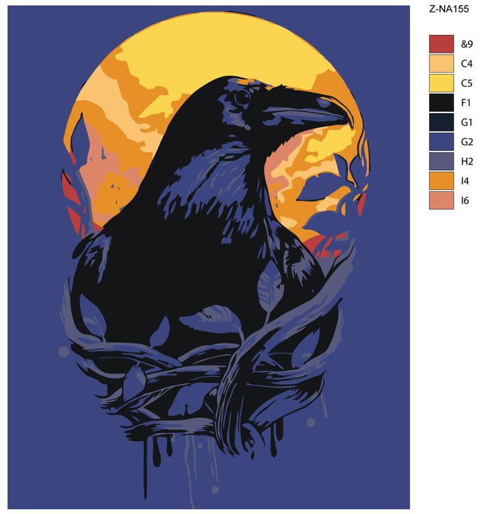 Картина по номерам «Ворон» — картинка 2