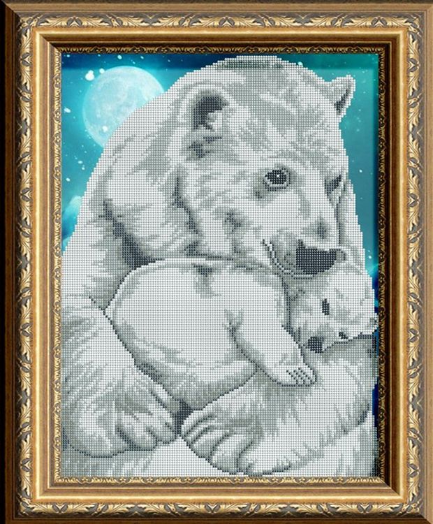 Рисунок на ткани «Мамина нежность. Медведица с медвежонком»